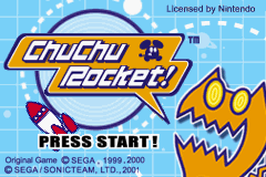 Chu Chu Rocket title screen for GameBoy Advance
